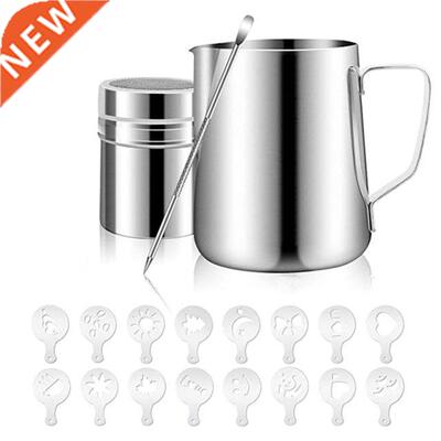 1Set Milk Frothing Pitcher 12Oz/350Ml, Stainless Steel Steam