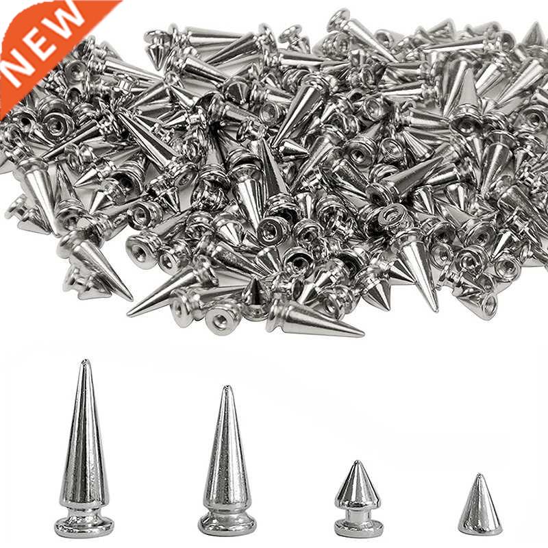 200 Sets Silver Cone Spikes Multiple Sizes Screw Back Studs
