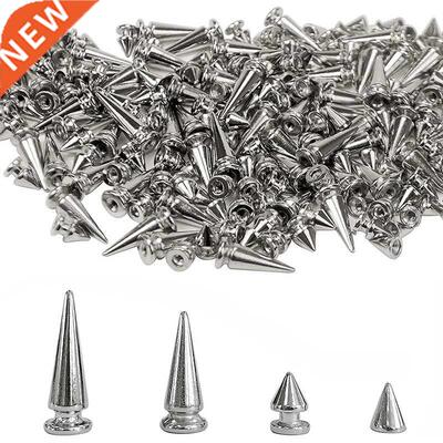 200 Sets Silver Cone Spikes Multiple Sizes Screw Back Studs