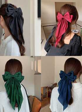 New Women Large Bow Hairpin Summer Chiffon Big Bowknot ain
