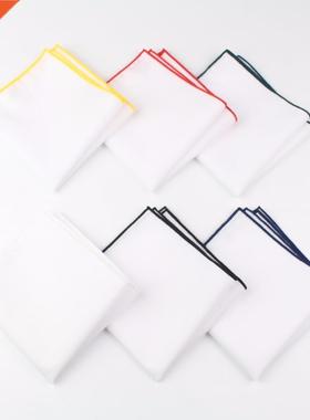 Men's Sunny Style Cotton Handkerchief White Pocket Squar