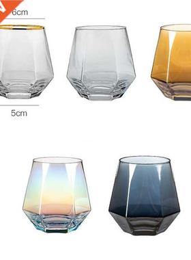 1PC Heat-resistant Glass Geometric Breakfast Cup Creative He