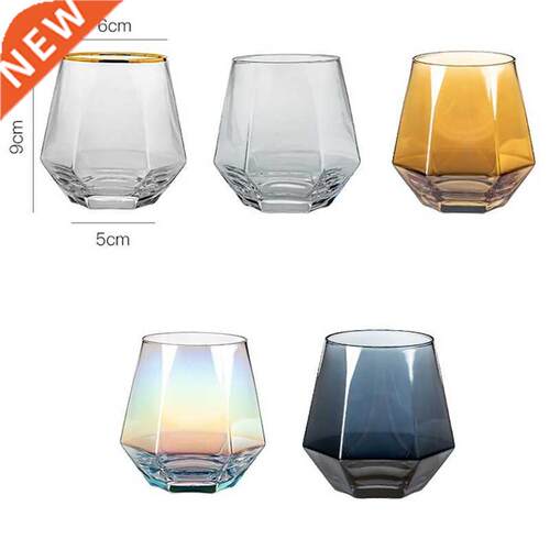 1PC Heat-resistant Glass Geometric Breakfast Cup Creative He