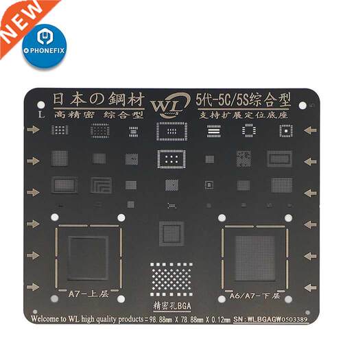 Black Steel BGA Reballing Stencil for iPhone 11 12 Pro Max X