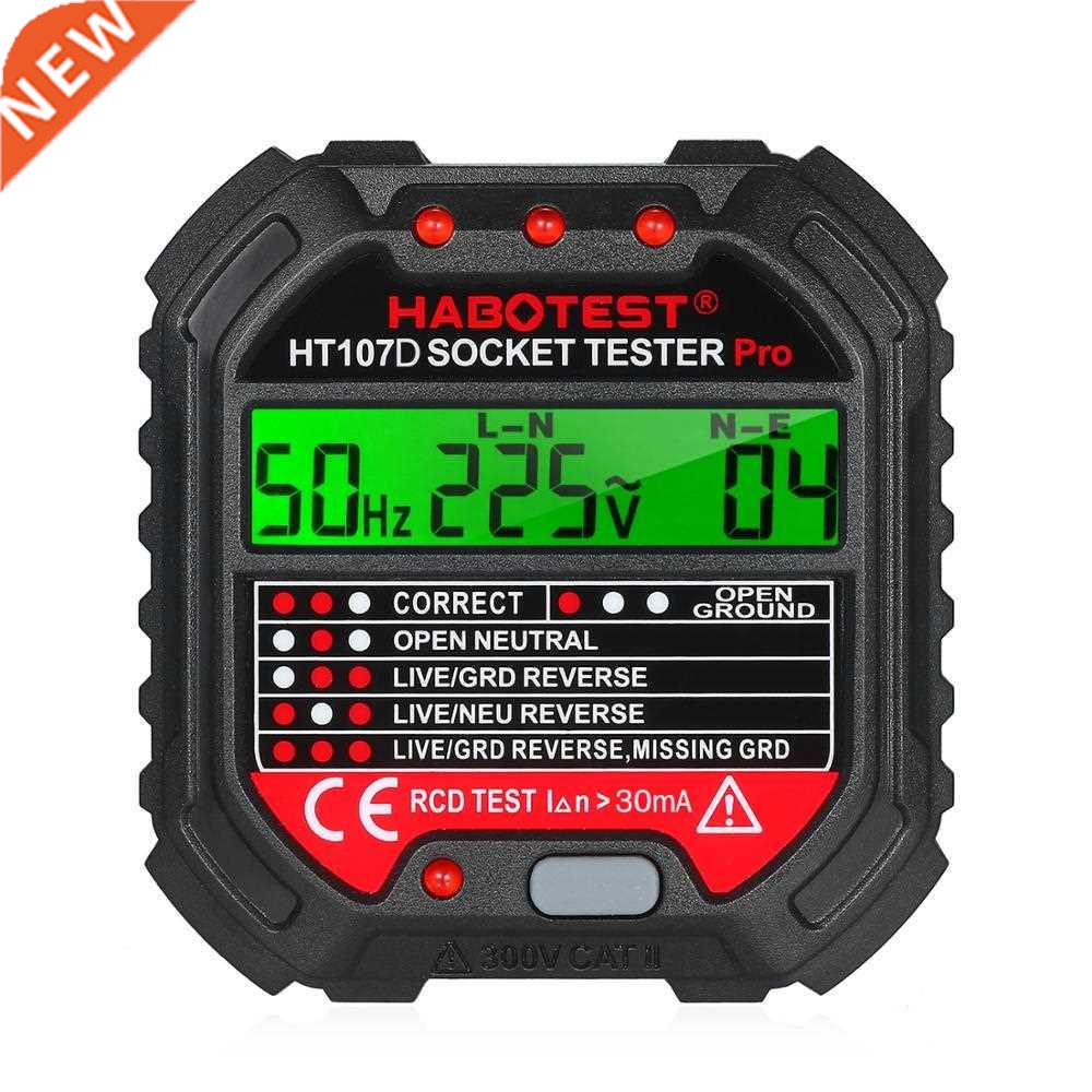 HABOTEST HT107D Outlet Tester with 90 250V Socket Tester Au