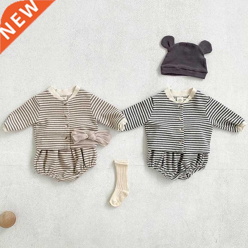 2021 Autumn New Baby Boy Outfit Long Sleeve Tops Striped Jac