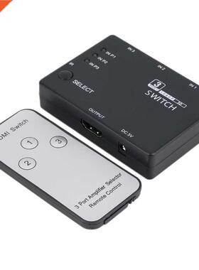 3 Port 1080P Video Switch Switcher Splitter IR Remote For HD