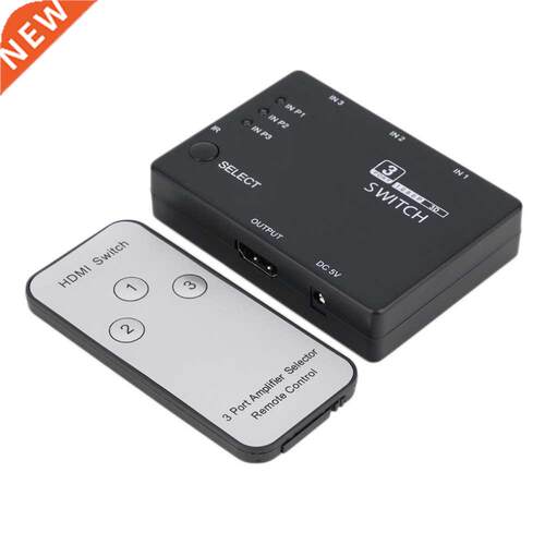 3 Port 1080P Video Switch Switcher Splitter IR Remote For HD