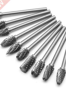 10Pcs 1/8 6mm Tungsten Carbide Cutter Rotary Burr Set CNC E