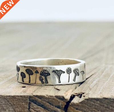 2021 New Vintage Mushroom Ring For Women Men Bohemian cate H