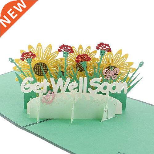 Get Well Soon Card Pop-Up Flowers Cards Sympathy Mothers