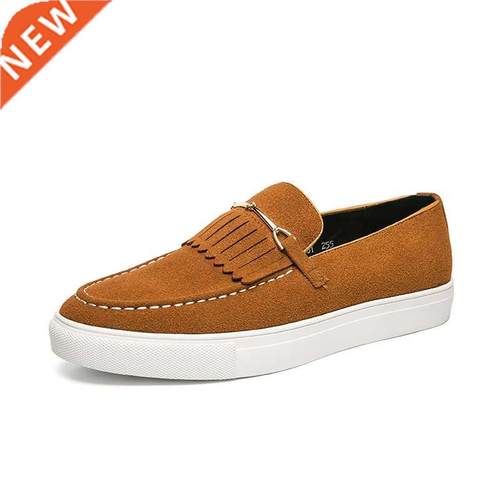 Tassels Casual Shoes Fashion Designer Suede Leather Men Loaf