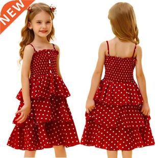 Summer Girl Sleeveless Dress Babi Kids Polka Dots Dessses Fo
