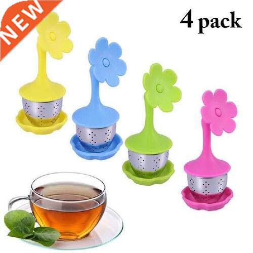4pcs Reusable Stainless Steel Flower Shape Tea Infuser Tea