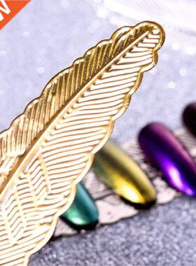 Vintage Metal Leaf Feather Shape Nail Art Photo Prop Fake