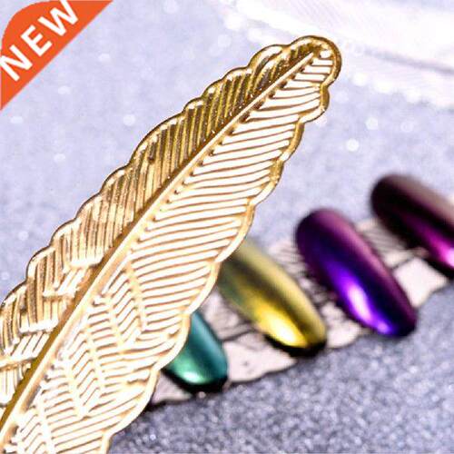 Vintage Metal Leaf Feather Shape Nail Art Photo Prop Fake