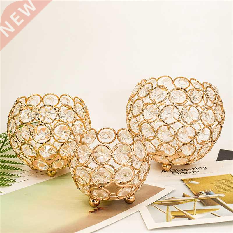 Candle Lantern Holders Crystal Tealight Gold Silver