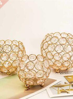 Candle Lantern Holders Crystal Tealight Gold Silver