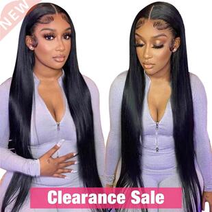 30 32 Inch 250%Straight Lace Front Wig Bone Straight Human H
