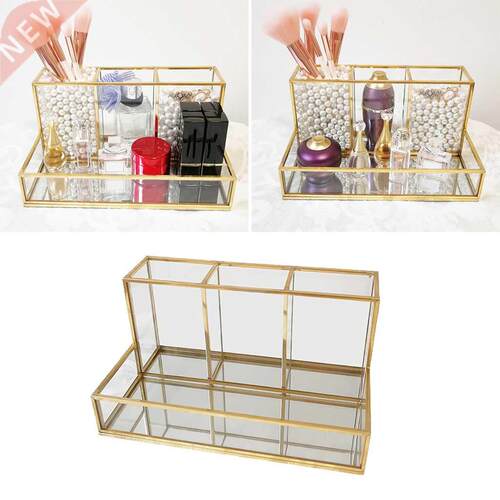 Clear Makeup Brush Holder 4 Grid Acrylic Cosmetics Brushes