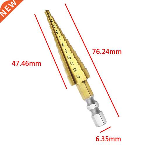 Titanium Coated Stepped 3-13mm Hexagonal Handle HSS Power To