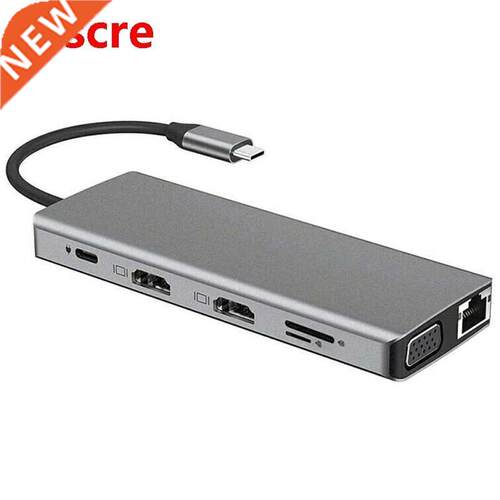 USB C Hub 12 in 1 Type C to USB-C USB3.0 HDMI VGA PD Hub Ada