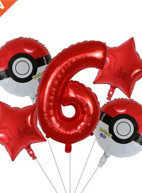 5Pcs Number oon Crtoon Pokemon Pikchu F oons 1 2 3 4 5 6 7