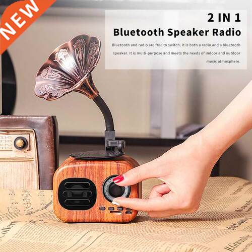 Bluetooth Speaker Retro Wood Portable Box Wireless Mini spea