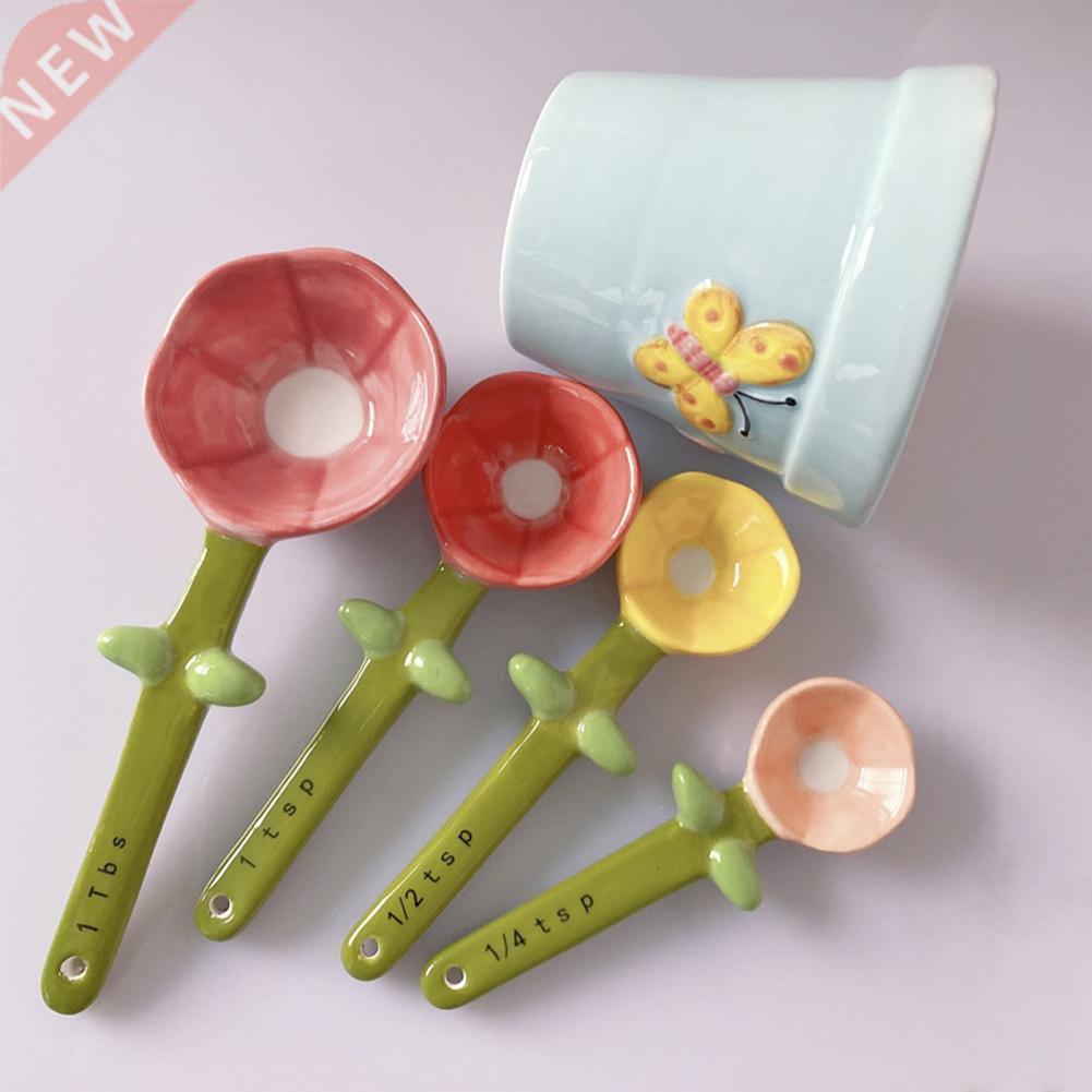 1 Set Tea Scoop Scale Marker Wide Application Ceramic