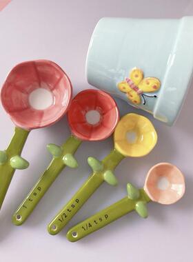 1 Set Tea Scoop Scale Marker Wide Application Ceramic