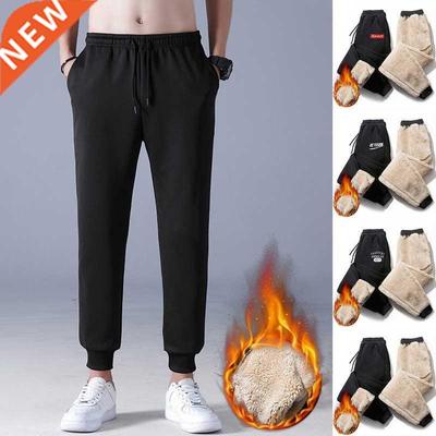 Winter Pants Men Fur Lined Joggers Woman Men Thick Sweatpant