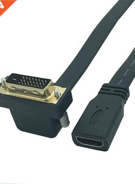 Flat Slim High Speed HDMI Female to DVI 24+1 Male 90 angle