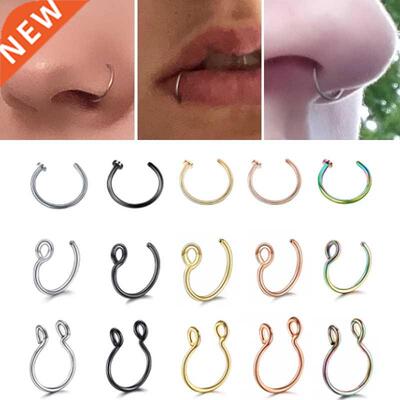 1Pcs Fake Piering Septum Nose Ring Fashion punk Non Piercing