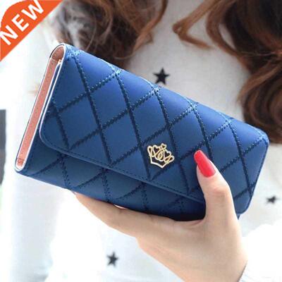 Women Wallet Lady Clutch Leather Plaid Hasp Female Wallets L