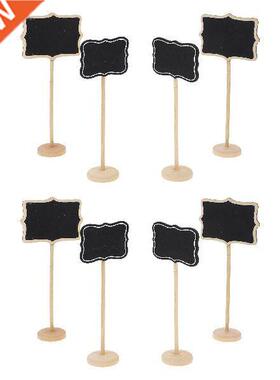 16Pcs Wood Chalkboard Signs with Support Easels Place Cards