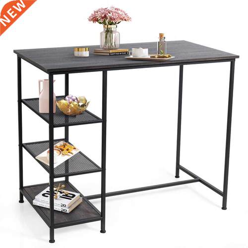 Costway Bar Pub Table Industrial Counter Dining Table with