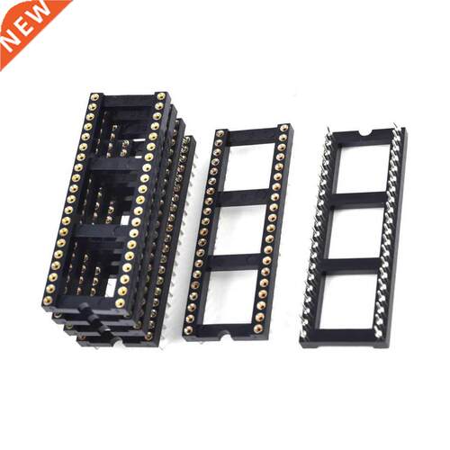 6x 2.54mm Pitch 40 Round Pins Double Row DIP IC Socket Solde