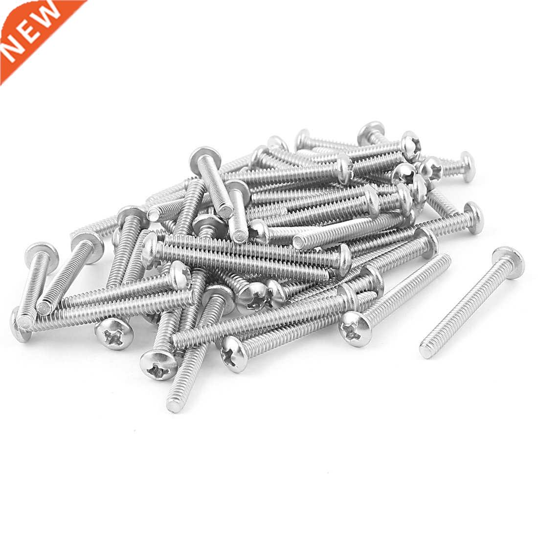 50 Pcs #6-32 x 1 1/4 Inch Cross Truss Head Bolts Machine Scr