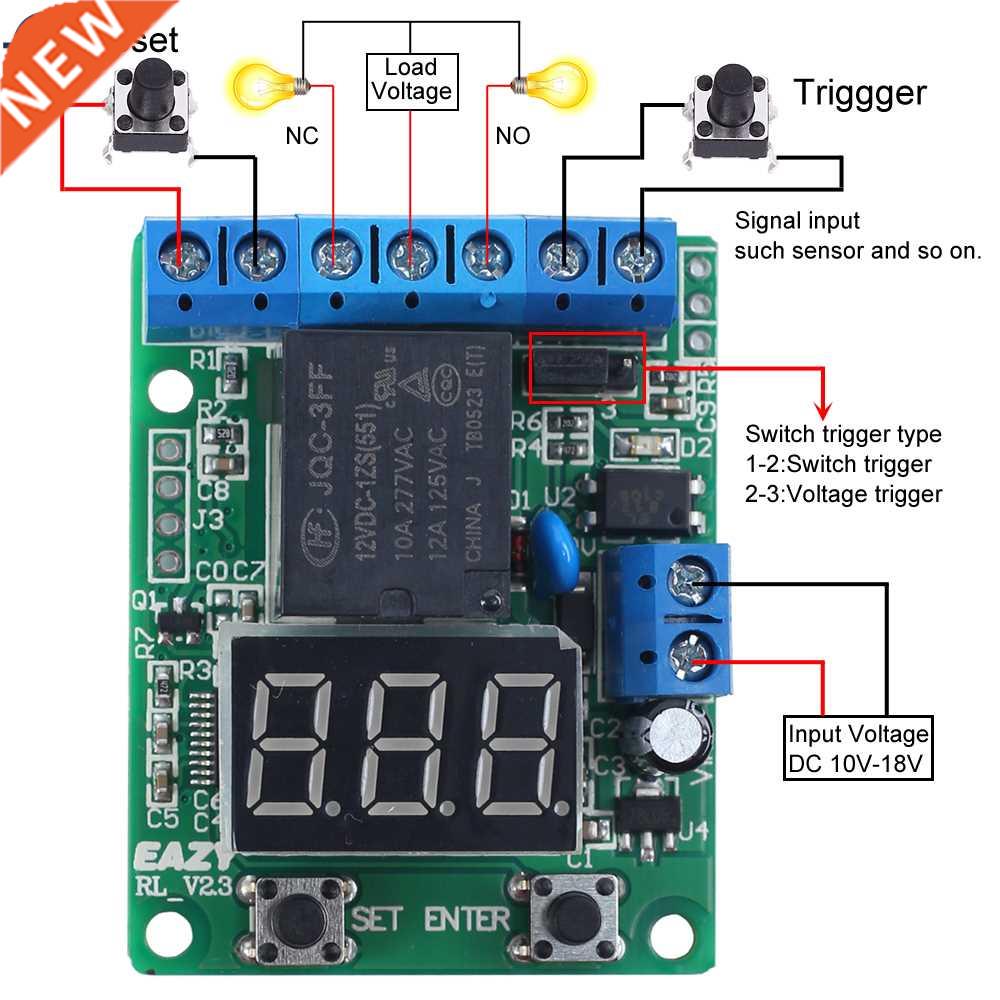 DC 12V Trigger Time Delay Switch Controller Programmable 999