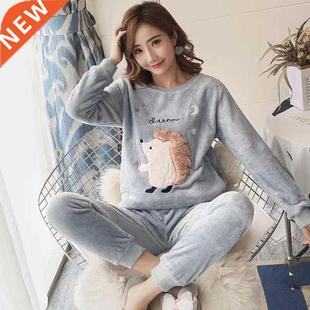 Warm Pajamas Women Winter Flannel Comfortable Pajama Sets Fo