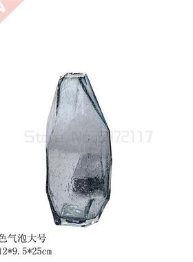 Modern blue vase Handmade terrarium colored glass vase for