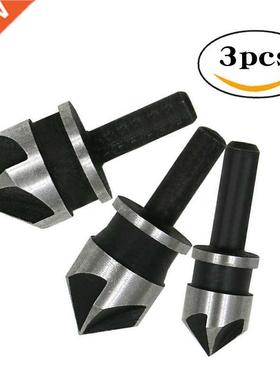 pcs Chamfer Drill Bit Set 12/16/19mm 5Flute Woodworking Dri