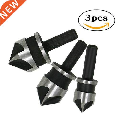 pcs Chamfer Drill Bit Set 12/16/19mm 5Flute Woodworking Dri
