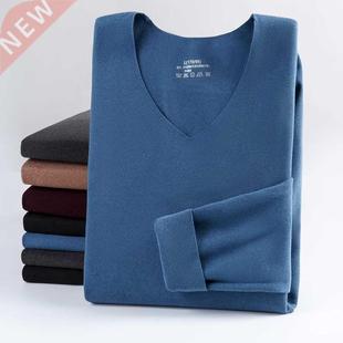 Mens Thermal Underwear Non-marking V-neck For Men Winter Lon