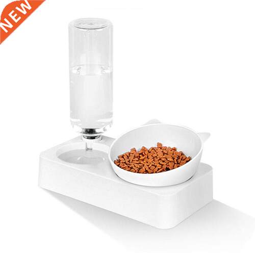 Plastic Cat Gravity Water and Food Bowls Elevated Cat Bowls
