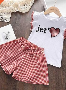 Menoe Toddler Girls Clothes Sets 2022 New Summer Ptchwork