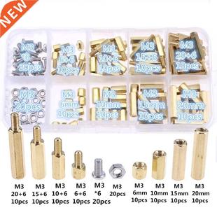 120pcs M3 Male Female Brass Spacer andoff Screw Nut Assort