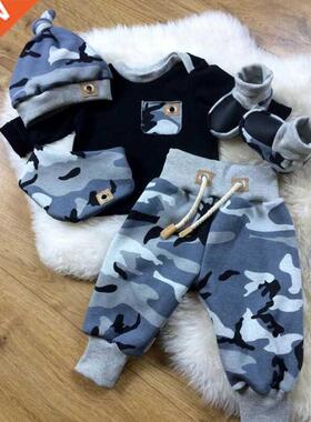 pudcoco New born kids Baby boy Pocket Decor 3Pcs cotton clot