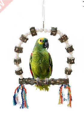 Bird Cage Parrot Swing Anti-biting Wooden Bird Toys Bird