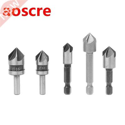 5Pcs 82 Degree Chamfer Angle HSS 5 Flute Countersink Drill B